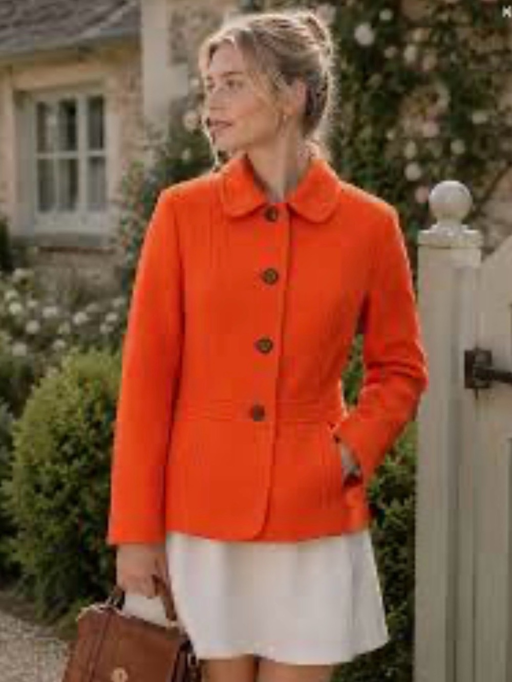 Talbots Bright Orange Pea Coat